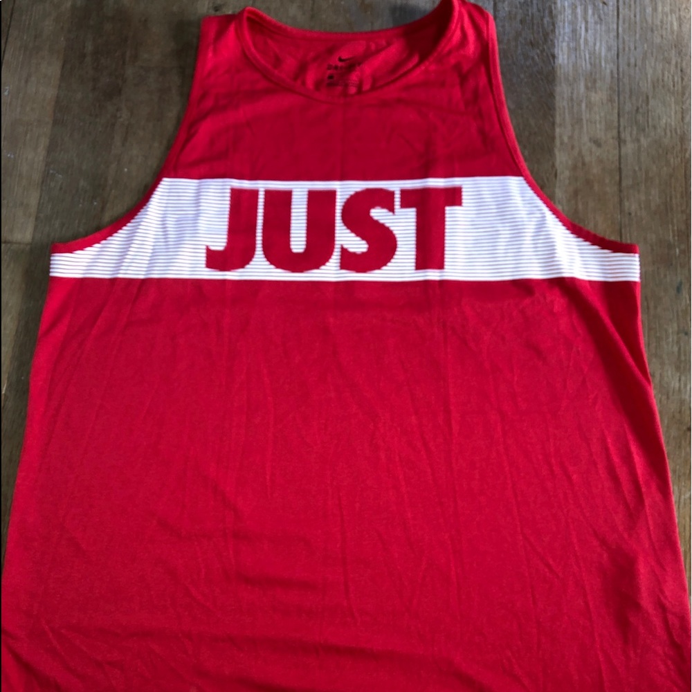 Women’s red Nike Dri-Fit workout tank